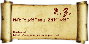 Mátyássy Zénó névjegykártya